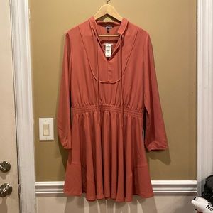 Express new with tags pink/orange collared long sleeved dress great for spring